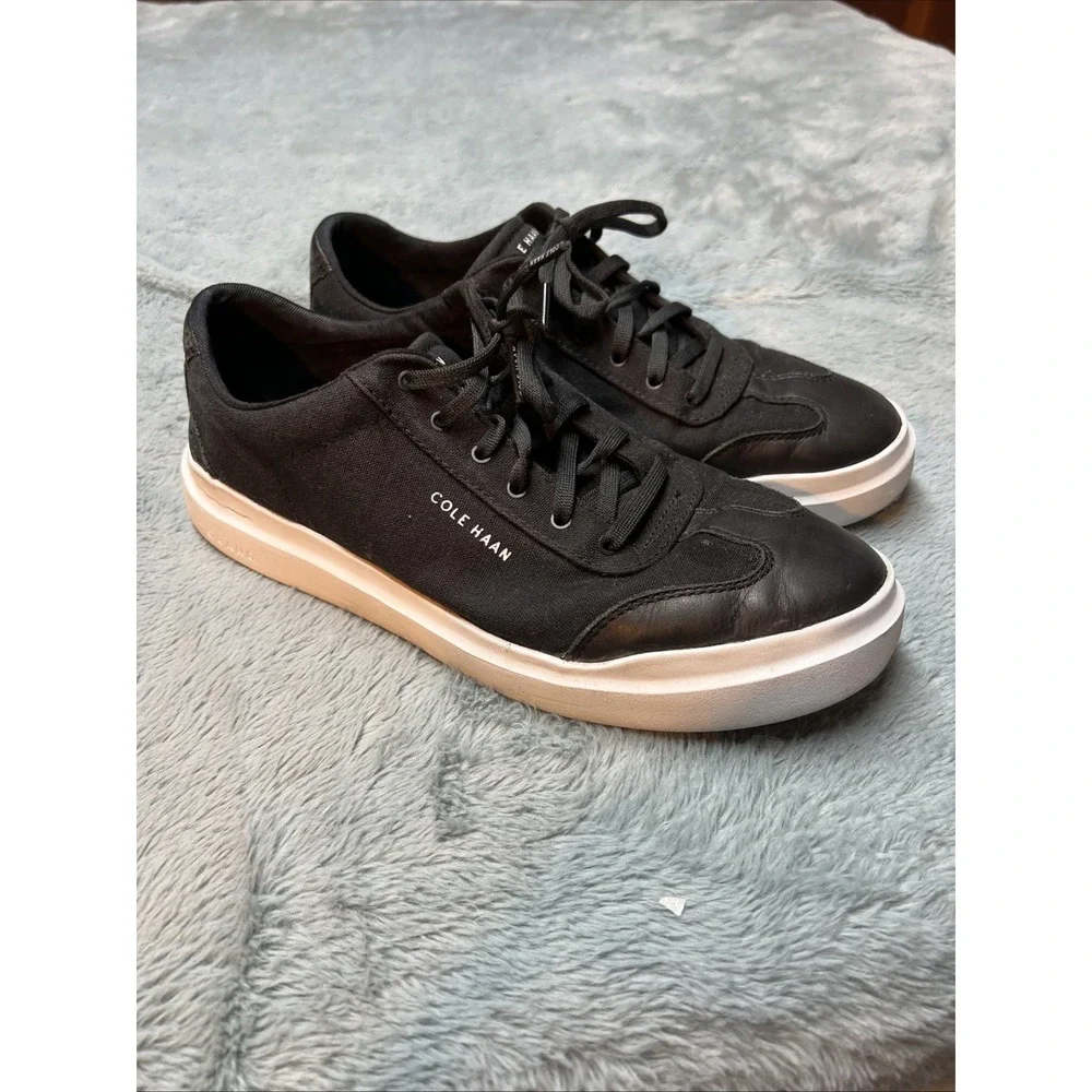 Cole Haan Shoes Mens‎ 11B GrandPro Rally Black Birch T-toe Sneakers W27510